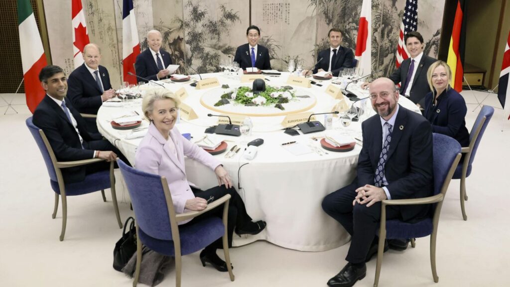 In a joint statement, G7 members urge China to pressure Russia to end war in Ukraine